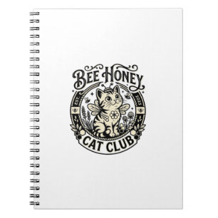 Bee Honey Cat Funny Cat Graphic - Bee Honey Cat Cl Notebook
