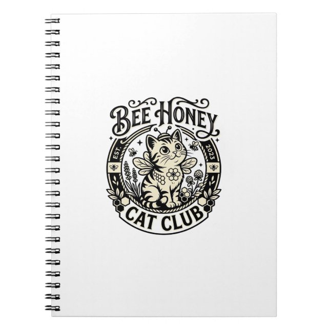Bee Honey Cat Funny Cat Graphic - Bee Honey Cat Cl Notebook (Front)