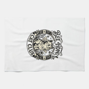 Bee Honey Cat Funny Cat Graphic - Bee Honey Cat Cl Tea Towel