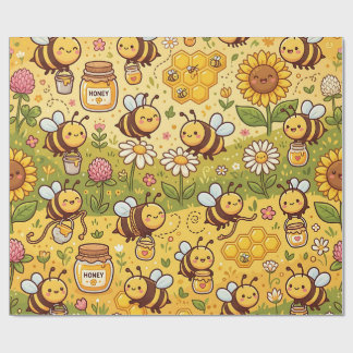 Bee Honey Jar Wrapping Paper – Pastoral Pattern