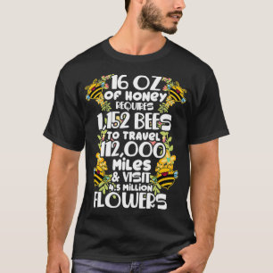 Bee Honey Statistics Beekeeper Honeycomb _2 T-Shirt