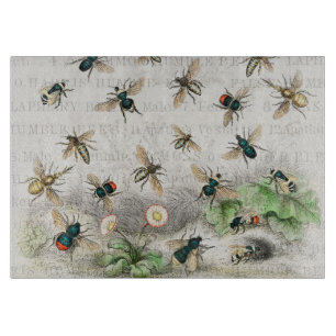 Bee Honey Worker Queen Bees Antique Cutting Board