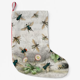 Bee Honey Worker Queen Bees Antique Small Christmas Stocking