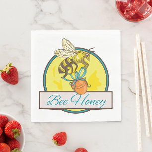 Bee Honey Yellow Insect Napkins