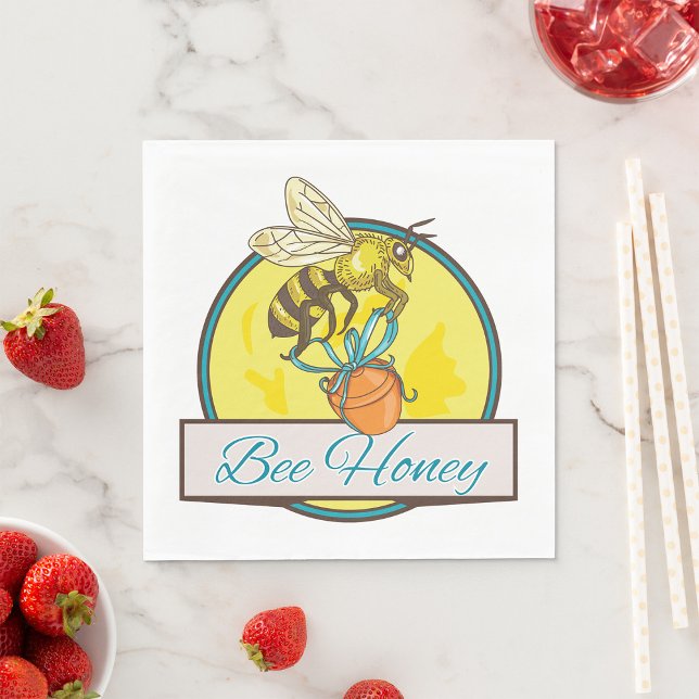 Bee Honey Yellow Insect Napkins (Creator Uploaded)