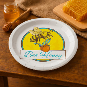 Bee Honey Yellow Insect Paper Plates