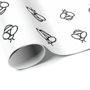 bee honeybee bumblebee pattern wrapping paper