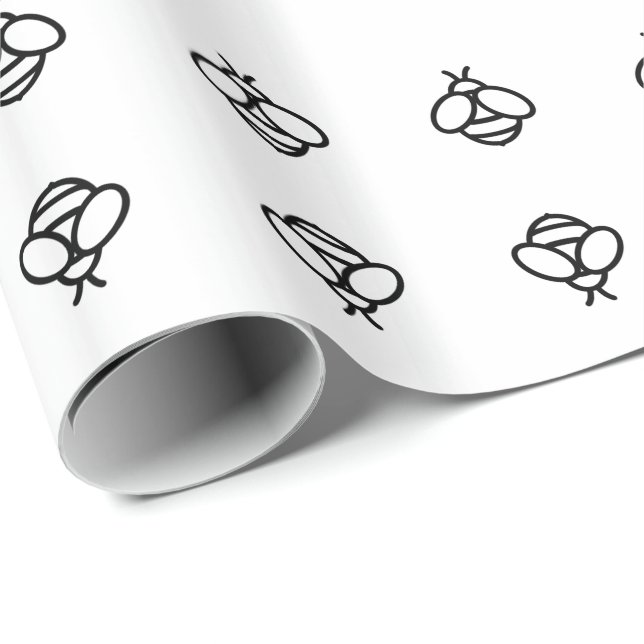 bee honeybee bumblebee pattern wrapping paper (Roll Corner)