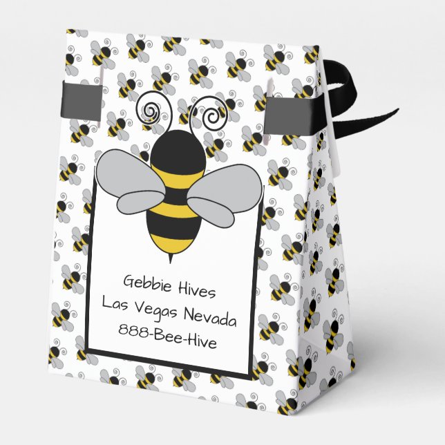 Bee Honeybee Hive Gift Favour Box (Back Side)