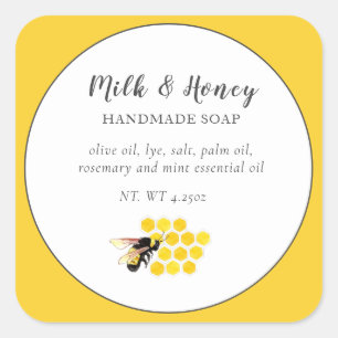 Bee & Honeycomb  Apiary Beekeepers   Square Sticker