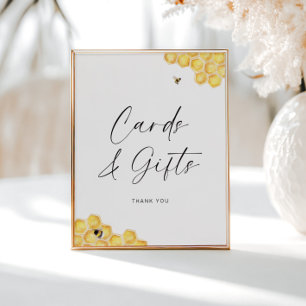 Bee Honeycomb Bridal Shower Cards & Gifts Poster