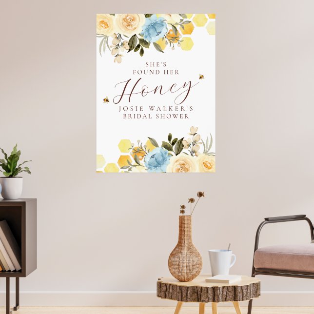 Bee Honeycomb Bridal Shower Poster (Living Room 3)