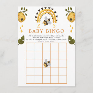 Bee Honeycomb Bumblebee Baby Shower Bingo Game Enclosure Card