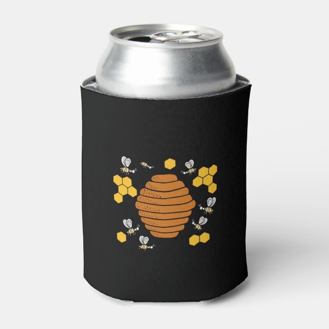 Bee Honeycomb Can Cooler (Can Front)