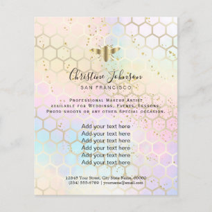 bee honeycomb pastel colours flyer