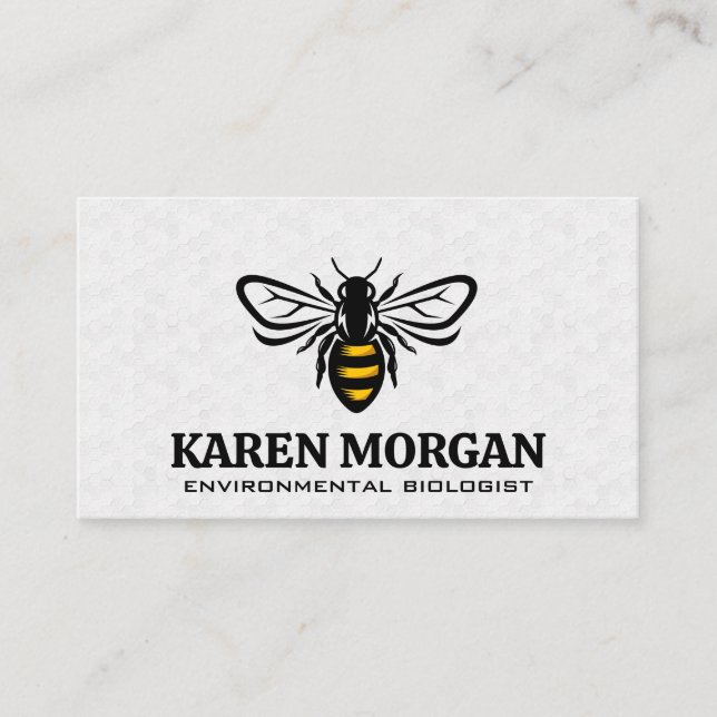 Bee | Honeycomb Pattern Business Card (Front)