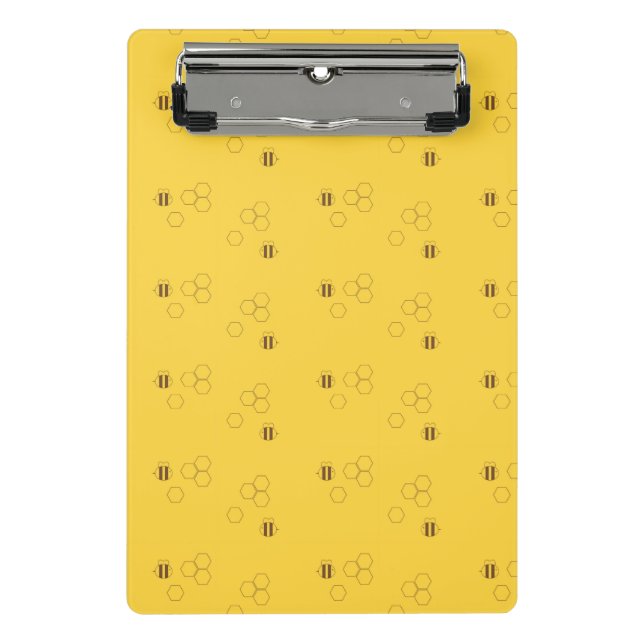 Bee Honeycomb Pattern Mini Clipboard (Front)