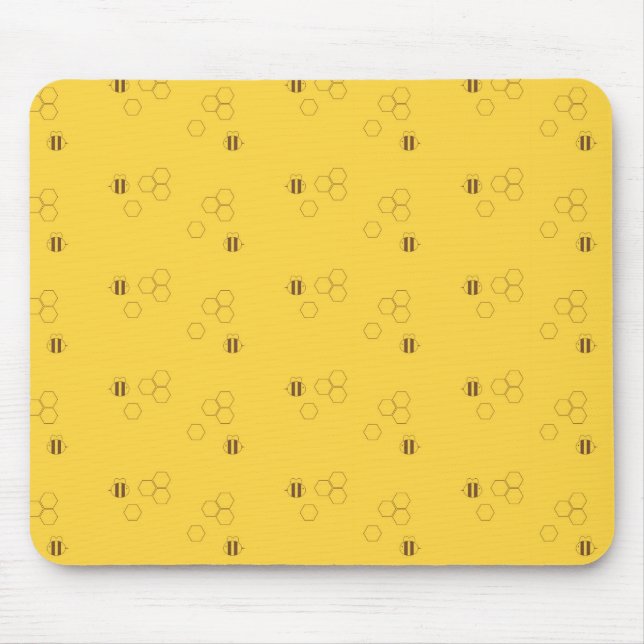 Bee Honeycomb Pattern Mouse Pad (Front)