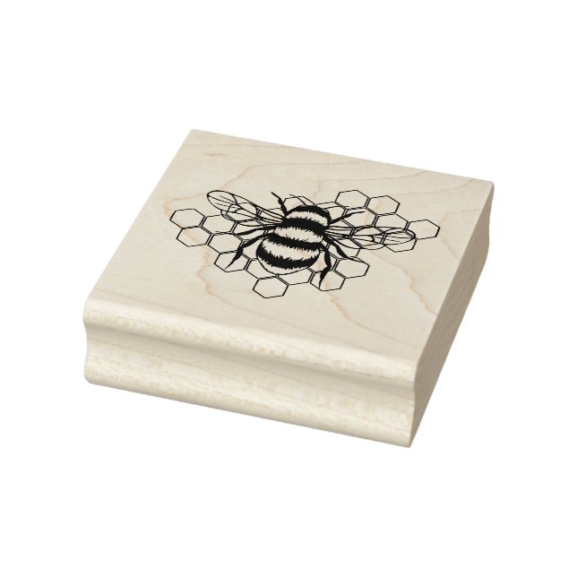Bee Honeycomb Rubber Stamp (Stamp)