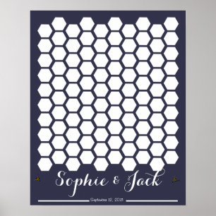 bee honeycomb signature wedding guest book