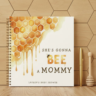 Bee Honeycomb Watercolor Baby Shower Guestbook Notebook