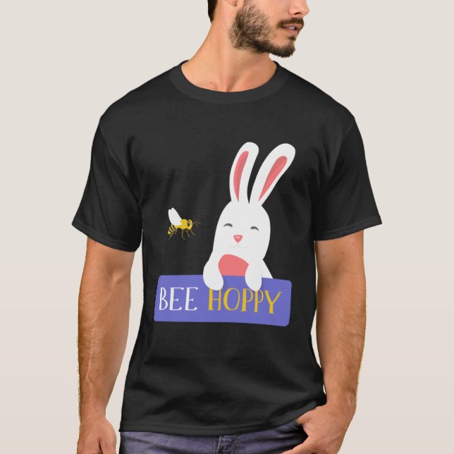 Bee Hoppy  Animals Bestfriends Bunny Hopper Bunny T-Shirt (Front)