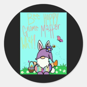Bee Hoppy Gnome What Sticker