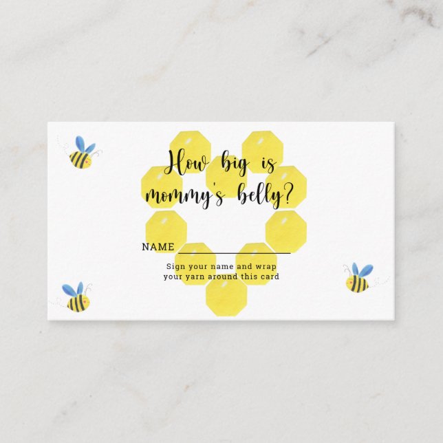Bee how big is mummy's belly enclosure card (Front)