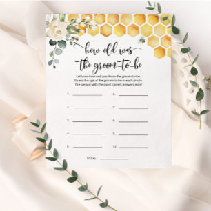 Bee How old was the groom to be bridal shower game