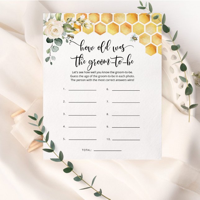 Bee How old was the groom to be bridal shower game (Creator Uploaded)