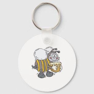 bee hugging honey key ring