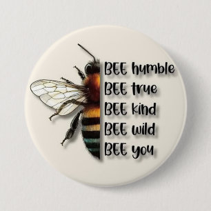 bee humble... 7.5 cm round badge