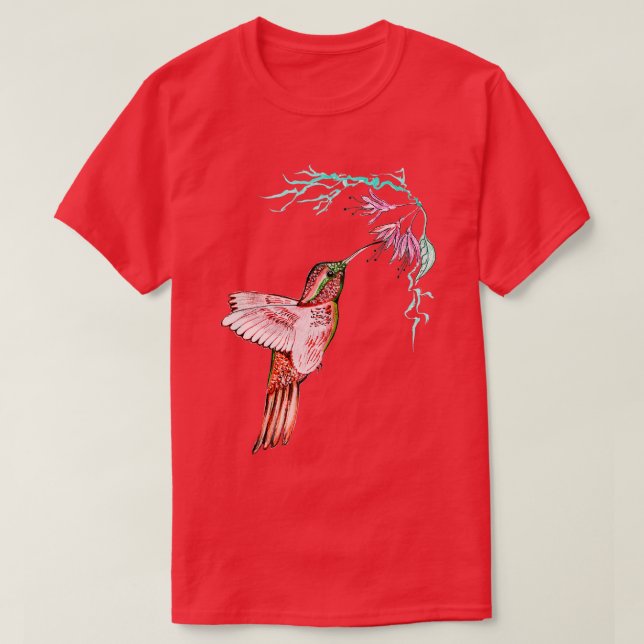Bee Hummingbird Beautiful  Bird Lovers  T-Shirt (Design Front)