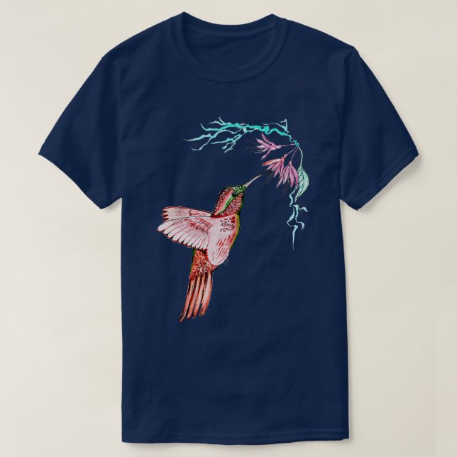 Bee Hummingbird Beautiful  Bird Lovers  T-Shirt (Design Front)
