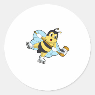 Bee Ice hockey Ice hockey stick Classic Round Sticker