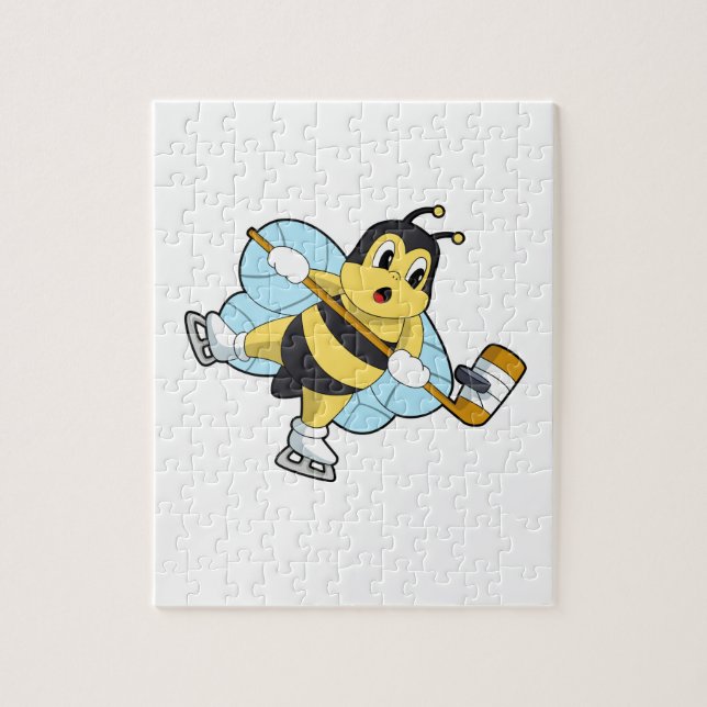 Bee Ice hockey Ice hockey stick Jigsaw Puzzle (Vertical)