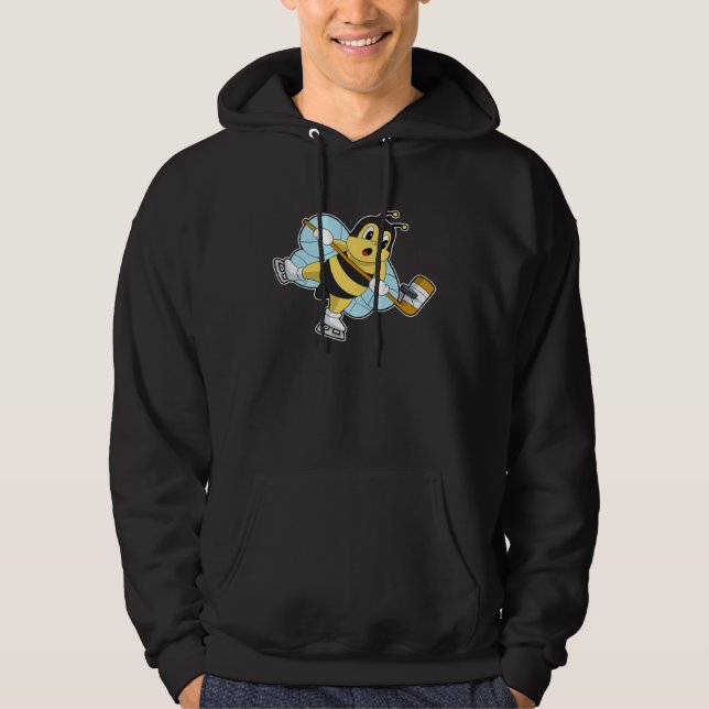 Bee Ice hockey Ice hockey stick Sports Hoodie (Front)