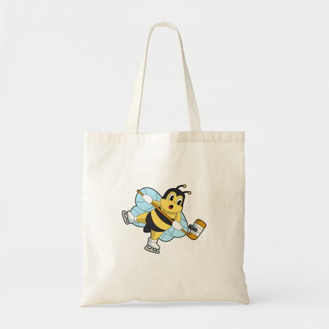 Bee Ice hockey Ice hockey stick Tote Bag (Front)
