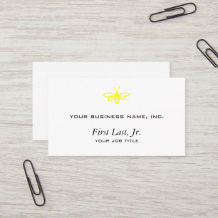 Bee illustration lemon or yellow coloured business card