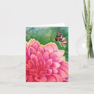 Bee in a Dahlia Card