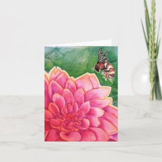 Bee in a Dahlia Card
