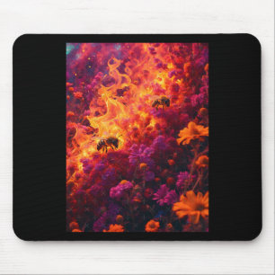 Bee In A Magical Flow Sticker Mouse Pad