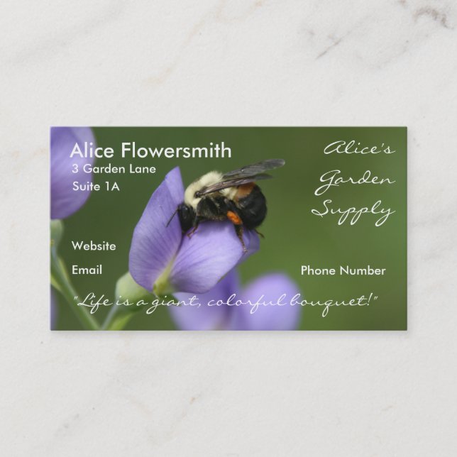 Bee in Indigo - Business Card (Front)