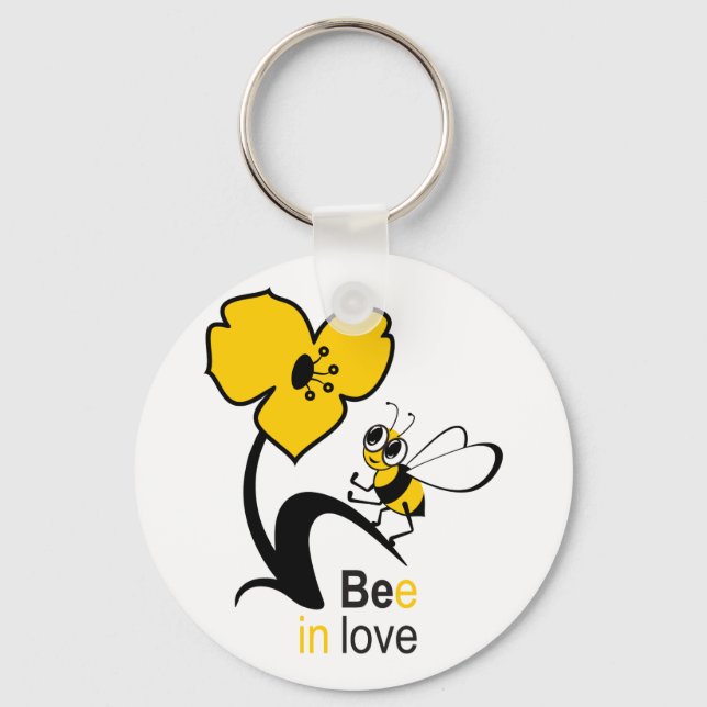 Bee in love key ring (Front)