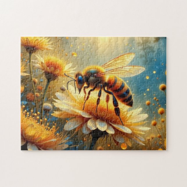 Bee in the flower garden jigsaw puzzle (Horizontal)