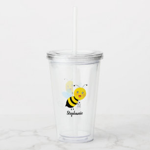 Bee in Tulip Garden Acrylic Tumbler