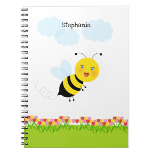 Bee in Tulip Garden Notebook