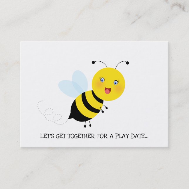 Bee in Tulip Garden Play Date Calling Card (Front)