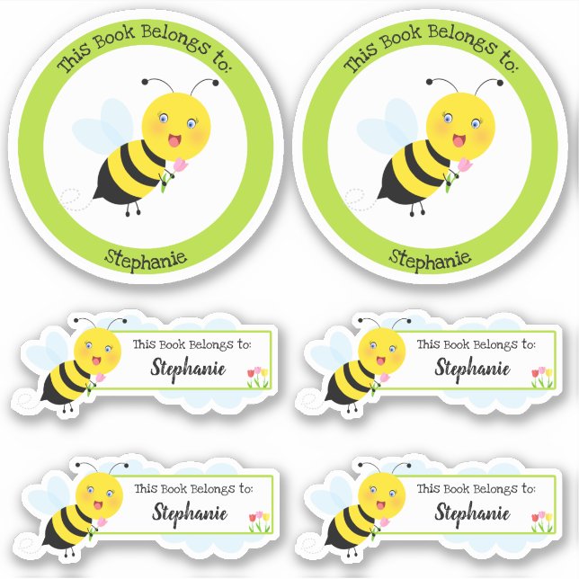 Bee in Tulip Garden This Book Belongs to (Front)