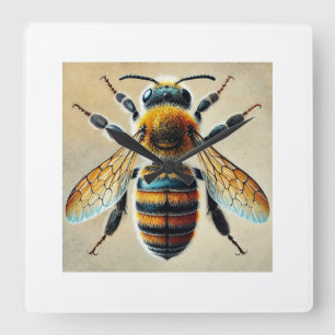 Bee in watercolor ink style 270924IREF231 - Waterc Square Wall Clock